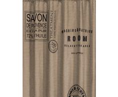 Sealskin 233321374 - Cortina de ducha (180 x 200 cm), diseño de etiqueta de jabón