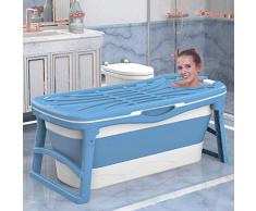 ZYY-Home curtain Hogar De Gran Tamaño Espesado De La Tina De Baño De Bañera Plegable Se Pliegue A Bath para Adultos,Azul