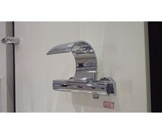 UHM Cromo cascada de pared fría disipador+Hot Grifería monomando bañera grifo de latón