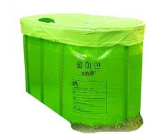 Bañera inflable baño Inflable Plegable más gruesa portatil piscinas adultos más gruesa Tina de baño plegable doble de lujo Tina de baño Tina de baño inflable gratis Tina de baño (Color : Green)