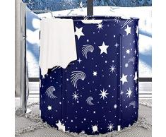 Sauna Sala De Vapor Plegable Portátil Máquina De Vapor Fumigación Cuerpo Sudor Adelgazante 120L-150L, 70 * 65CM, Color: Azul, con Control Remoto