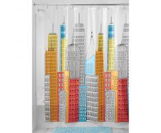 Interdesign 43220EU Metropolitan - Cortina de ducha (180 x 180 cm), diseño de ciudad, multicolor