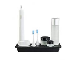 WEISSENSTEIN Repisa baño Adhesiva de Acero Inoxidable | Balda baño negra de Pared 24cm | Estante baño sin Taladro | Balda adhesiva pared negra