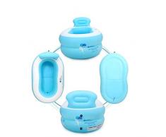 Bañera, Práctico Portátil Infantil Para Adultos Bañera Inflable Sauna Cubo Ventana Ideal Baño De Plástico Plegable Baño De Inmersión TINGTING (Color : Blue, Size : 120 * 80 * 68cm)