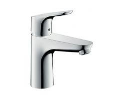 Hansgrohe 31603000 Focus 100 Grifo de lavabo, con consumo de agua reducido, con vaciador automático, Cromo, 100 mm