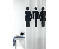 Cortina de ducha Hombre de aseo 240cm ancho x 200cm Textil largo blanco negro +Anillo