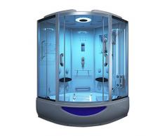 Home Deluxe Templo de ducha Exclusive, incluye Whirlpool y vapor Sauna (Color Blanco)