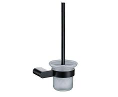 BigBig Home Escobillero y Portaescobillero de Acero Inoxidable en Baño para Inodoro, Juego de Portaescobillero con Acabado Negro de Montaje en Pared, Accesorio de Baño de Estilo Moderno