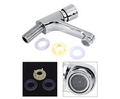 Grifo del fregadero - Grifo del fregadero que ahorra agua, de cierre automático, chapado en cromo, grifo mezclador for lavabo moderno Lavabo con retardo de tiempo for la cocina pública Baño