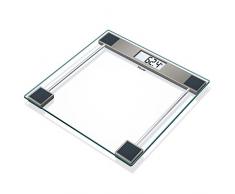 Beurer GS11 Báscula digital de baño con pantalla LCD, digitos grandes, capacidad 150 kg, plataforma vidrio, apagado automático, vidrio transparente