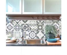 Adhesivos para azulejos de pared, diseño de azulejos, vinilo, Nuances de Gris Oslo, 15 x 15 cm