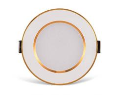Modenny Foco empotrable LED Círculo Dorado 3W 5W 7W 9W Techo Empotrado en la Rejilla Foco Redondo Foco Reflector LED Redondo para Techo (Color : Cold Light, tamaño : 9w)