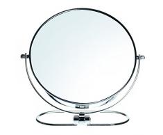 HIMRY Plegable Doble Cara Espejo cosmético 8 Inch, Aumento 10 x, Giratorio 360 °. Espejo Cosmético â Espejo de Mesa, 2 Espejo: Normal y 10 â aumentos, Cromado, kxd3125 â 10 x