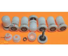 8 x Rodillos Rodamiento Repuesto para puertas de cabina ducha M06А 22mm