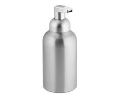 InterDesign Metro Dispensador de Espuma de jabón, dosificador de jabón líquido de tamaño Grande de Aluminio y plástico, Plateado Mate