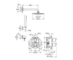 Grohe 34631000 - Pack con teleducha, termostato para ducha, ducha mural y brazo de ducha, acabado cromado StarLight