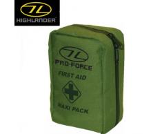 Highlander - Kit de primeros auxilios / Militar Botiquín de primeros auxilios - MAXI / Grande - En la práctica bolsa de nylon en Negro Oliva