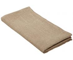 Toalla de baño Lara de lino grueso de rayas. Color marrón natural. LinenMe 65 x 130 cm.