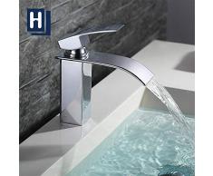 HOMELODY Grifo Lavabo Cascada para Baño Monomando de Lavabo Monomando Baño Grifo Baño Grifo de Cuenca grifería lavabo y Baño
