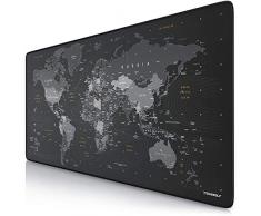 TITANWOLF - XXL Alfombrilla para ratón 900 x 400 mm - Speed Gaming Mousepad - Mouse Pad para Ordenador - Base para Mesa Grandes Dimensiones - Diseño: Planisferio