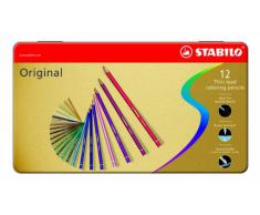 Stabilo 8773-6 - Lápices para colorear (2,3 mm, punta fina, 12 unidades, varios colores)