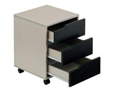 hjh OFFICE 674370 archivador con Ruedas Organiser Plateado/Grafito 3 cajones archivador de Oficina