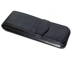Online - Funda de piel para 3 bolígrafos, color negro