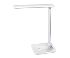 MoKo Lámpara Escritorio USB LED 10W Regulable, Inteligente Giratoria Lámpara de Mesa Táctil con Protección de Ojo/Brillo Continuo/Temperatura de Color/Función de Memoria/Modo de Sueño,etc.- Plata