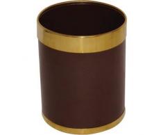 Bolero Y804 papelera con borde dorado, 10.2 L, Marrón