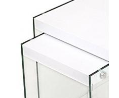 Tinkee Cribel - Escritorio Pocket, Madera Multicapa y Cristal Templado, Lacado Blanco, 120 x 80 x 76 cm