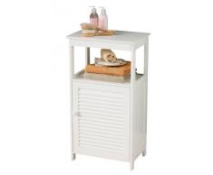 Premier Housewares - Armario de pie para baño con repisa y 1 puerta de persiana (83 x 45 x 30 cm), color blanco