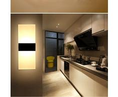 XIARU- 6W LED Lámpara de pared Interior,Moderna Apliques de Pared,Moda Agradable Luz de Ambiente,perfecto para Lámpara de Decoración para, AC85-265V, 29×11×3.5cm,Blanco Cálido,Negro(pieza Del Centro)