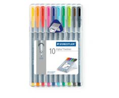 Staedtler 334 SB10 - Rotulador de punta fina multicolor (trazo fino) - Paquete de 10