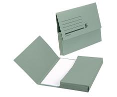 5 Star - Carpeta con solapa (tamaño folio, 285 g/m², lomo de 32 mm, 50 unidades), color verde