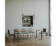 Itamoby, Consola extensible Tecno Small, Roble & Antracita, Madera, L.90 x H.77 x P.40 (extensible a 196 cm)