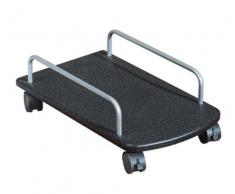 SixBros. Mesa de ordenador Vidrio/Negro - CT-3359/36 - Vidrio negro - Estructura gris plateado