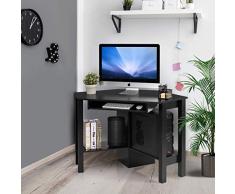 COSTWAY Mesa de Ordenador Escritorio Esquinera 120 x 60 x 76,5 cm TV Mueble para Hogar Oficina Estudio Trabajo (Negro)