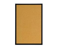 Bi-Office - Tablón de Anúncios de Corcho, Tablero con Marco MDF Negro, 40x30 cm