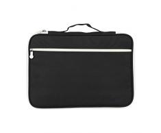 Hilitand 5Colors funcional A4 Bolsas de documentos Carpeta de archivos Portafolio Organizador Computadora portátil Estuche con cremallera(Negro)