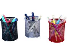 Q-Connect Cubilete Portalápices Metal Rejilla Rojo Diámetro 86 Mm Altura 105 Mm