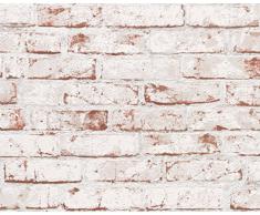 A.S. Creation 907813 New England - Papel pintado imitación ladrillo, color beige, marrón y rojo