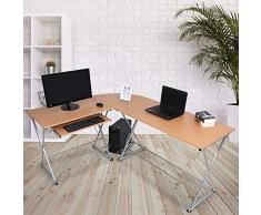NOVA - Escritorio esquinero de Oficina - 170/136/74,5 cm, 2 Niveles de Trabajo, Estante extraíble, Ahorro de Espacio, elección del Color - Escritorio esquinero, Mesa para Ordenador, Mesa Porta PC