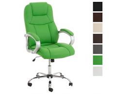CLP Silla De Oficina XXL Apoll En Cuero Sintético I Silla De Escritorio Regulable En Altura & Giratoria I Silla De Ordenador con Ruedas I Color: Verde