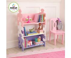 KidKarft - Estantería infantil de madera con diseño puzzle y 3 estantes, muebles para salas de juego y dormitorio de niños, multicolor (pastel) (14415)