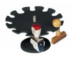 Maul redondo versión Premium soporte de sello sellos de metal rack para -, color negro 12 Stamps