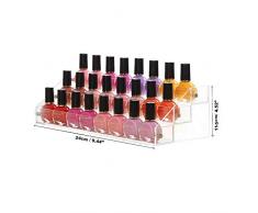 Kurtzy Organizador de Esmalte uñas 3 Niveles con Tornillos de plástico - Soporte de Esmalte uñas acrílico (24 cm x 11 cm) - Soporte Almacenamiento Capacidad de 30 Botellas tamaño estándar