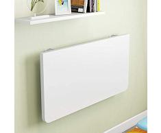 THY Pared de la casa Mesa Plegable montada en la Pared Mesa Escritorio de la computadora apartamento pequeño y Sencillo (Color: Blanco, tamaño: 100 * 60 cm),White