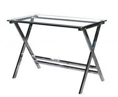 Grupo SDM Mesa de Escritorio cromada, Cristal, 110 x 55 cms