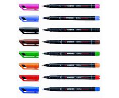 Stabilo OHpen - Rotuladores de retroproyección (tinta permanente, punta superfina, 0,4 mm, 10 unidades), color verde