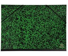 Exacompta 542000E - Carpeta de dibujo annonay con gomas elásticas, A3, 32 x 45 cm, color verde